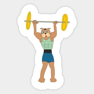 funny strong man cat Sticker